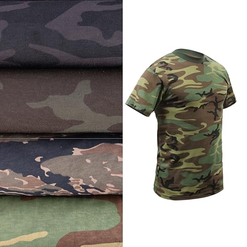 Image of Rothco Camo T-Shirt | Men's Short Sleeve Camouflage Crew Neck Base Layer Rugged Outdoor Hiking Workout Gym Tee Shirt