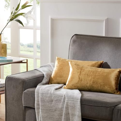 Image of Khooti Velvet 200 TC Cushion Cover Pack Of 1-14 inchX20 inch /36X51 Cm-Color-Copper Gold-Soft Pillow Covers Cushion Case For Sofa Bedroom Living room Chair Car