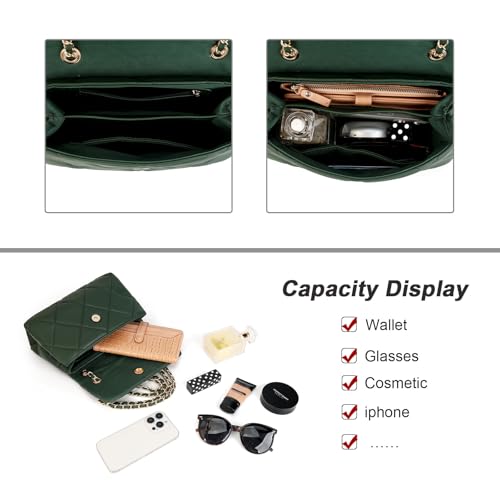 Image of Gladdon Quilted Crossbody Purses for Women Small Ladies Shoulder Bags with Chain Trendy Clutch Purse Cute Designer Bag