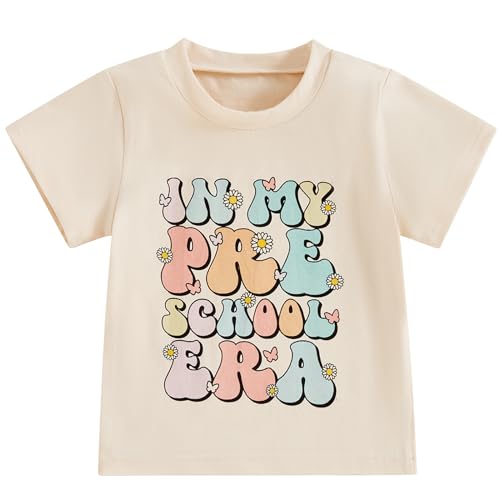 Kids Toddler Boys Girls First Day of School T-Shirt in My Pre School Era Back to School Kindergarten Tee Shirt Top