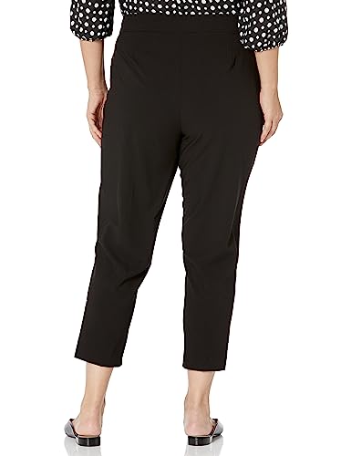 Calvin Klein Women's Plus Size Lux Stretch Straight Leg Belted 2 Button Tab Pant2