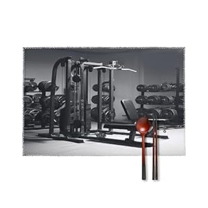 Placemats Set of 6,Gym Equipment Washable Table Mats for Home Party Kitchen Dining Decor 12×18 Inch