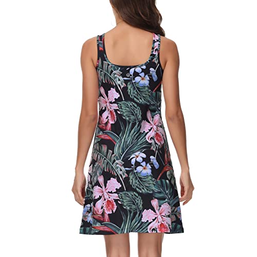 Image of Women's UPF 50+ Tank Dress A-Line with Pockets Breathable Quick Dry Sun Protection for Hiking Camping Beach Outdoor