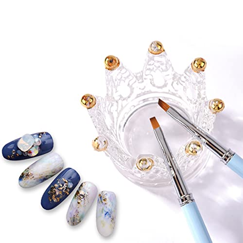 2 Pcs Round&Angled Nail Art Clean Up Brushes,Nail Painting Brushes For Cleaning Polish Mistake On The Cuticles,Painting Brushes For Nail Art And Designs #TOP4