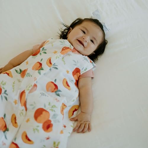 Image of Little Unicorn 0-6 Month Premium Muslin Sleep Sack 1.1 TOG | Soft & Breathable Muslin Cotton for safer sleep | 2 way zipper (Georgia Peach)