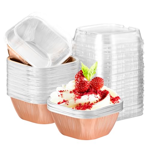 Ramequines de aluminio desechables de 8 oz, mini recipientes de pan y repostería 2