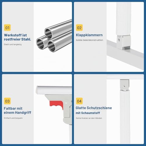 Novelfun Bettgitter für Ältere Aufstehhilfe Bett Senioren, Faltbare Bett Haltegriffe 96 x 50 cm Länge und Breite Rausfallschutz Sicherheit Bettgeländer