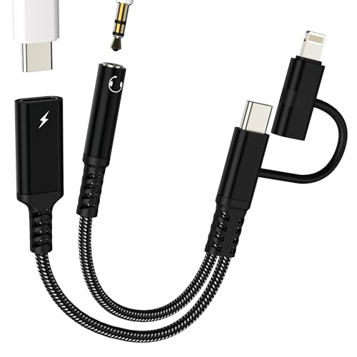Adaptateur auxiliaire vers USB C et répartiteur de charge pour casque audio