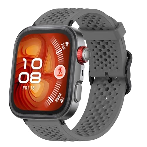 Lamshaw Compatible with Huawei Watch Fit 4 Pro Bands, Breathable Silicone Replacemet Band Straps Compatible with Huawei Watch Fit 4 Pro, Fit 4, Fit 3 (Gray, for Fit 4 Pro, Fit 4, Fit 3)