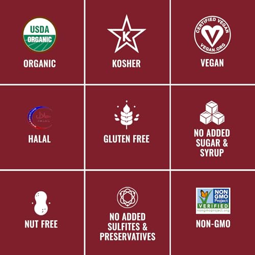 Sunny Fruit Organic Tart Cherries - Dried Cherries 20g Pack of 5 - Healthy Snacks Dried Fruit