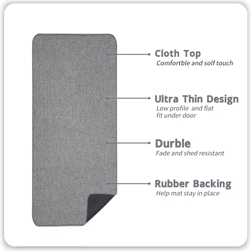 Bath Mat,Ultra Thin Bathroom Runner Rugs,Large Bath Mats for Bathroom,Quick Dry,Non-Slip,Machine Washable,Low Pile,Bath Rug,Shower Outside,Sink,Home Decor Accessories.Grey,1'5"x4'11"(17x59inch)