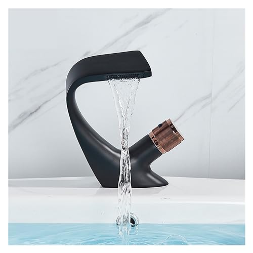 Robinet de lavabo chaud et froid noir mat pour éviter les éclaboussures