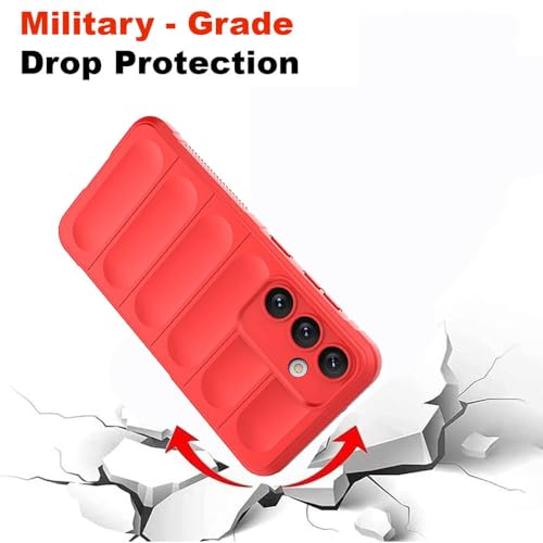 Image of amazon basics Mobile Cover for Samsung Galaxy S23 FE 5G | Full Camera Protection | Liquid Silicon Case | Flexible Bumper Case for Samsung Galaxy S23 FE 5G (Red)