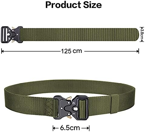 Mens Belt Tactical, Military Style Heavy Duty Nylon Work Belts with Quick-Release Metal Buckle. 