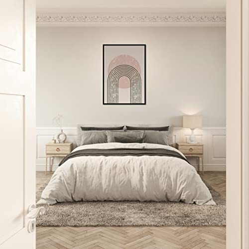Art mural abstrait corail beige habiller un mur vide facilement