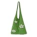 BIOSA Sac à bandoulière tricoté grande capacité, sac à bandoulière femme sac à main sacs à main creux en maille, vert, 58CM*35CM*2CM