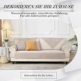 Alishomtll Sofabezug 1/2/3/4 Sitzer, Universelle Wasserdicht Sofa Überzug Ecksofa, L Form Couch Überzug, Hund Katze Anti-rutsch Sofaüberwurfe Sofaschoner für Wohnzimmer (Hellbraun, 70x70cm)
