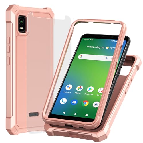 Ailiber for AT&T Vista Phone Case with Screen Protector,[Not Fit AT&T Vista 2], Dual Layer Structure Protection, Shock-Absorbing Corners TPU Bumper, Heavy Duty Protective Slim Cover-Rose Gold