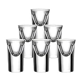 Juego de 6 mini vasos de chupito de 15 ml, transparentes con base pesada, bonitos vasos de cristal de whisky para vodka, licores de whisky, tequila, soju, espressos, perfectos para fiestas, bares,