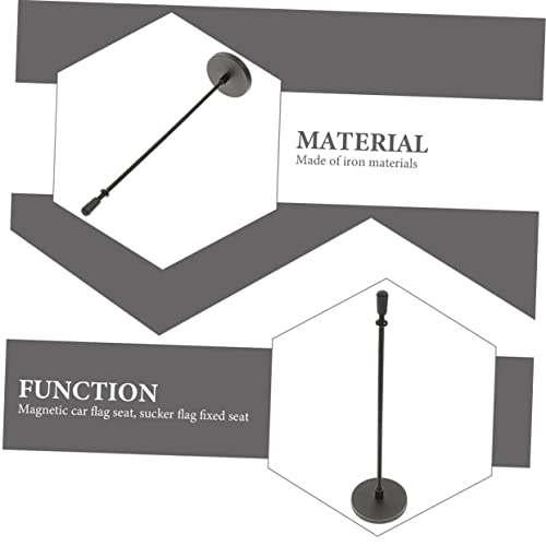 Dechous 2Pcs Magnet Car Flag Pole Magnetic Base Metal Brackets Magnet For Car Flag Pole Mounting Base Car Flagpole Holders Car Flag Mount Tool Installation Tool Multipurpose Iron #TOP4
