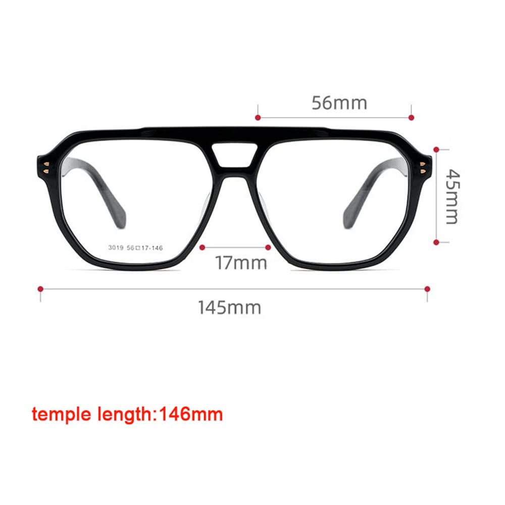 XUAN Herren Und Damen Lesebrille Groß Brille Mode Lesebrille Mit Sehstärke Schwarz/Grau Großer Rahmen Brillen Lesehilfe Sehhilfe Für Presbyopie (Color : Black, Size : +2.0)