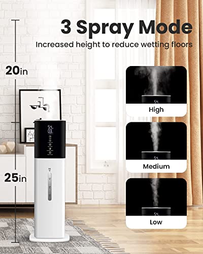 Humidifiers For Bedroom, 2.11Gal 8L Quiet Humidifiers For Large Room With Timer, 360°Nozzle, 3 Speed Ultrasonic Cool Mist Humidifier With Humidistat For Baby, Customize Humidity For Home Adults Plants #TOP5