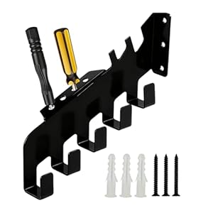 Generisch Chainsägen Kettenhalter Gestell - Hochbelastbares Display, mit 5 Haken für die Wandaufbewahrung von Kettensägenketten, Für Schärfen Von Feilen Gartenschuppen Keller Studio Und