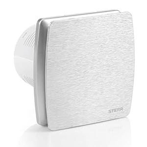 STERR Badkamerventilator 100 mm met terugslagklep zilver Silent badkamerventilator – moderne ventilator in de badkamer – badkamerventilator 100 mm