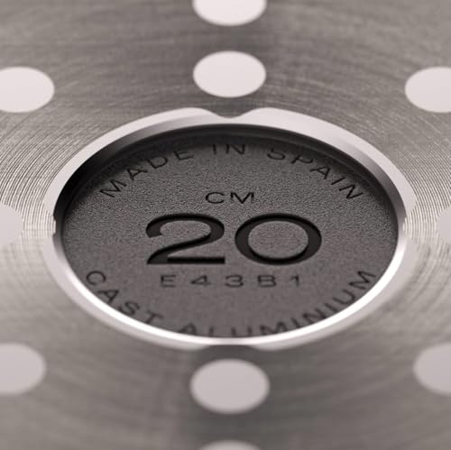 Cazuela baja de 20 cm de aluminio fundido Valira con tapa para inducción 8