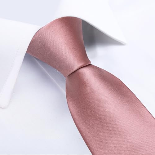 Image of DiBanGu Mens Solid Color Tie and Pocket Square Set Woven Silk Plain Necktie & Handkerchief for Men Wedding Party Formal