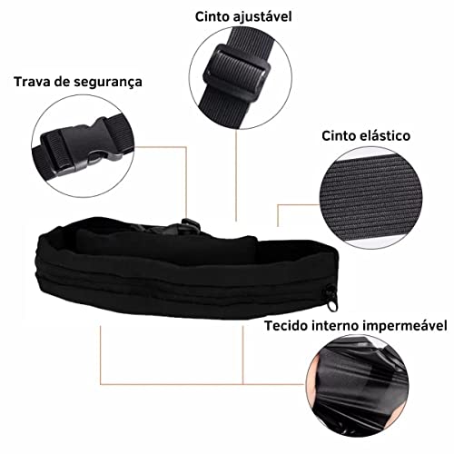 Pochete Slim Weemsbox Doleira Esportiva Invisível Antifurto Viagem Academia Cinto Celular Carteira C