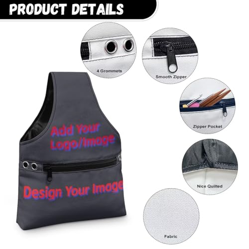 Image of ZUXONGSY Custom Knitting Bag for Knitting Tote Bag Lightweight Customized Picture Yarn Tote Bags for Crocheting Personalized Customization Knitting Yarn Storage Bag Organizer
