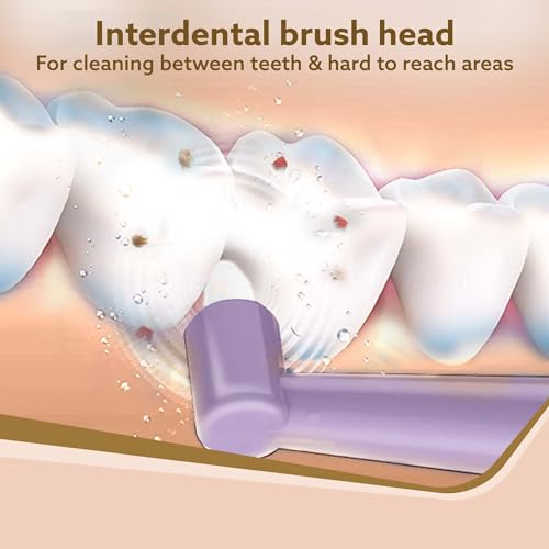 AGARO Cosmic Lite Refill Pack 4+1 pcs, Nylon Bristles, Washable, Purple - Image 5