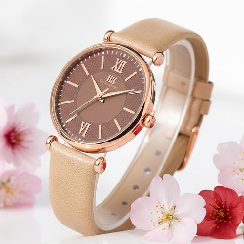 Image of IIK COLLECTION Watches for Women Round Dial |Analogue Quartz Movemnet Ladies Watch|Long Battery Life|Leather Bracelet Strap|Buckle Lock Clasp Safety Watches for Girls