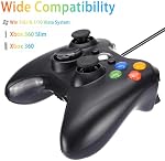 Finera Wire Controller for Xbox 360, Game Controller USB Wired Gamepad Compatible with Microsoft Xbox 360/ 360 Slim/ PC Windows 10/8/7, Gaming Joystick with Dual Vibration