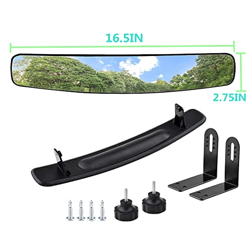 Wlood Golf Cart Rear View Mirror 16.5 Inch Extra Wide Panoramic Golf Cart Rear View Mirror Fit For Ezgo, Yamaha, Club Car(Golf Cart Mirror) #TOP3