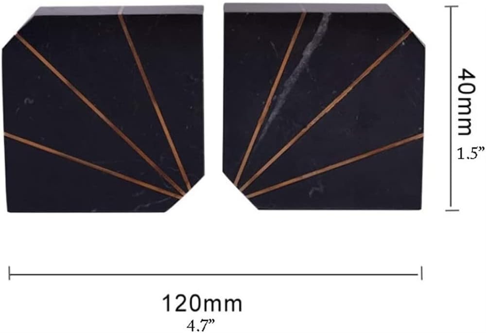 Book End Marble Bookends,Modern Sculpture Decorative Bookends,Natural Polished Book Stoppers Book Stoppers, 4.5*1.7in