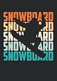 Notizbuch A5 dotted, gepunktet, punktiert mit Softcover Design: Snowboarder Vintage Snowboard: 120 dotted (Punktgitter) DIN A5 Seiten