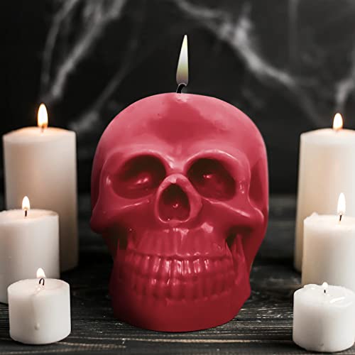 Fvvmeed 3D Skull Shape Candle Molds Scented Candle Making Silicone Gypsum Mold Diy Plaster Molding Cake Wax Soap Candy Chocolate Fondant Mould Handmade Gift Crafts Home Decor Easter Halloween #TOP1