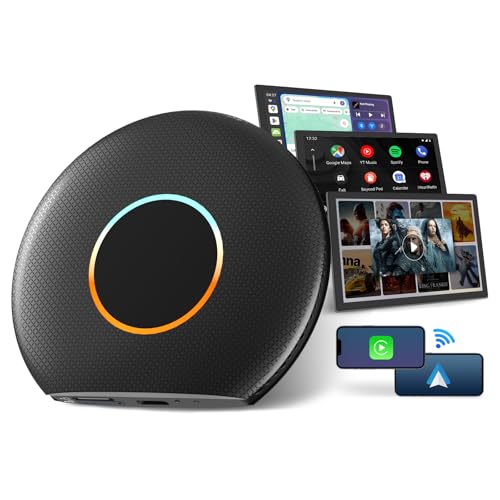 CB6 AI Box CarPlay Support for YouTube/TikTok, 2025 Wireless CarPlay Adapter with ChatGPT Assistant, Android 13,GPS Tracking, 4G LTE, Plug & Play, for Cars with Wired CarPlay/AA, 4G+64G, Black