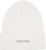 Calvin Klein Damen Essential Knit Beanie Strickmütze, Marshmallow, OS