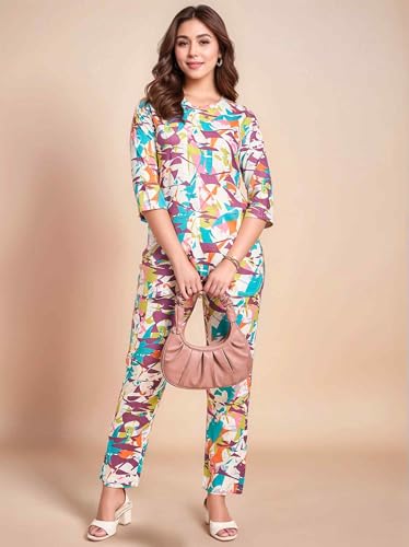 Image of RICHIK Women's Co-ord Set|Kurta Set for Women|Printed Kurta with Pant|Co-ord Set