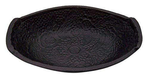 47Th & Main Durable Black Cast Iron Bowl, Medium, Ornate Oval #TOP3