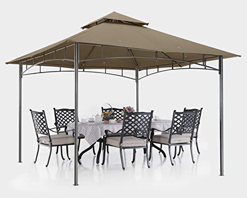 ABCCANOPY Gazebos for Patios 10x10 - Outdoor Steel Frame Gazebo for Lawn Backyard Garden Deck (Khaki)