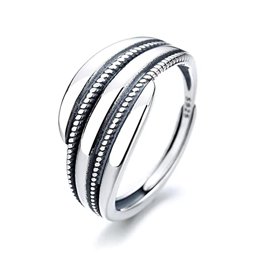 Bague en argent 925 véritable KnSam maillons de corde vintage avec une finition haut de gamme