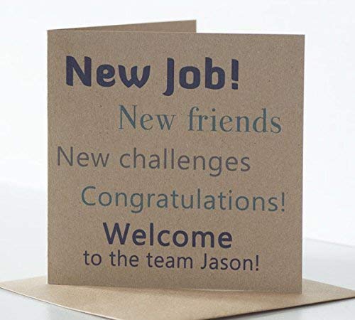 Personalised Good Luck in your New Job Card - Handmade Welcome to the ...