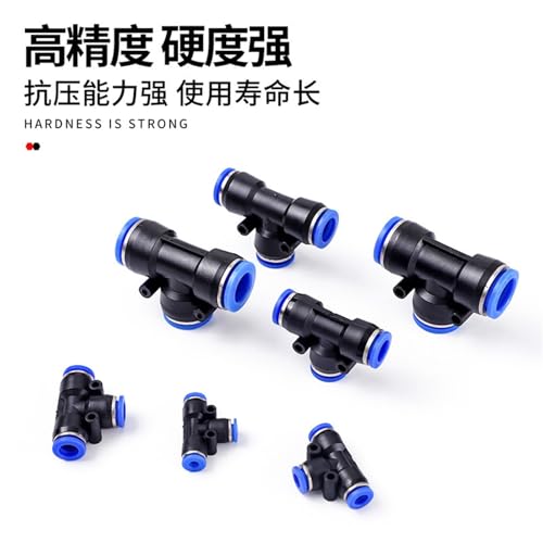 Conector rápido tipo T PE-8 neumático para tubo de bomba de aire 4