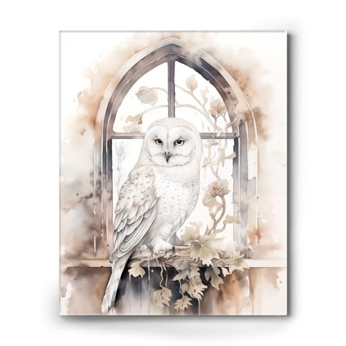 Image of B.B.F MAKE Hedwig Canvas Wall Art, hp Friend Portrait Hogwarts Admission Messenger Poster Print Magic World Oil Painting Artwork, Dreamy Fantastic Animal Picture Home Decor for Movie Fans, 11x14inch