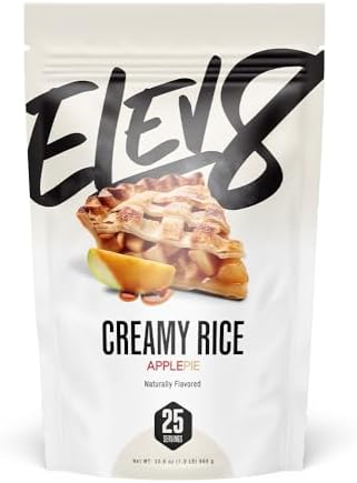 Elev8 Creamy Rice โ Apple Pie Flavor โ Cream of Rice Hot Cereal โ 25 Servings โ Sugar-Free, Gluten-Free โ Easy-to-Digest Carbs for Pre & Post Workout Nutrition โ Just Add Water
