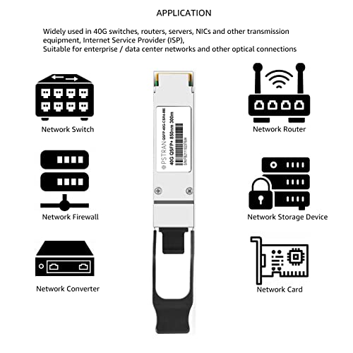 Image of 40GBASE-CSR4 QSFP+ Optical Transceiver Module Compatible with Mellanox MC2210411-SR4E 40G QSFP+ 40GBASE-SR4E 850nm 400m DDM MTP /MPO-12 MMF